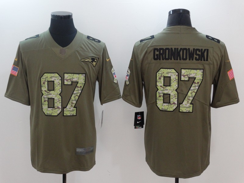 Men's New England Patriots Rob Gronkowski #87 Brown Jersey